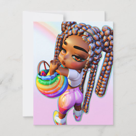 Ostereier Jagd Schwarzes Girl Magic Melanin Girls Karte (Vorderseite)