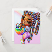 Ostereier Jagd Schwarzes Girl Magic Melanin Girls Karte (Vorderseite/Rückseite Beispiel)