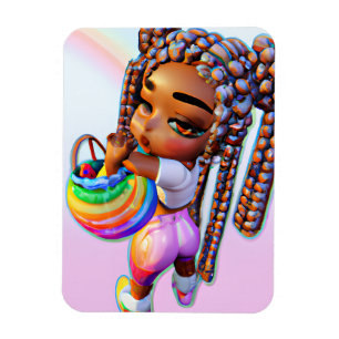 Ostereier Jagd Schwarzes Girl Magic Melanin Girls Magnet