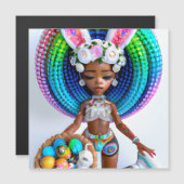 Ostereier Jagd Schwarzes Girl Magic Melanin Girls Magnetkarte (Vorne/Hinten)