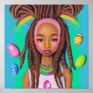 Ostereier Jagd Schwarzes Girl Magic Melanin Girls Poster