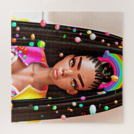 Ostereier Jagd Schwarzes Girl Magic Melanin Girls Puzzle (Horizontal)