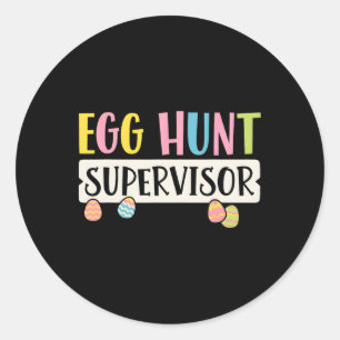 Ostereier Jagd Supervisor Funny Mama Vater Männer Runder Aufkleber
