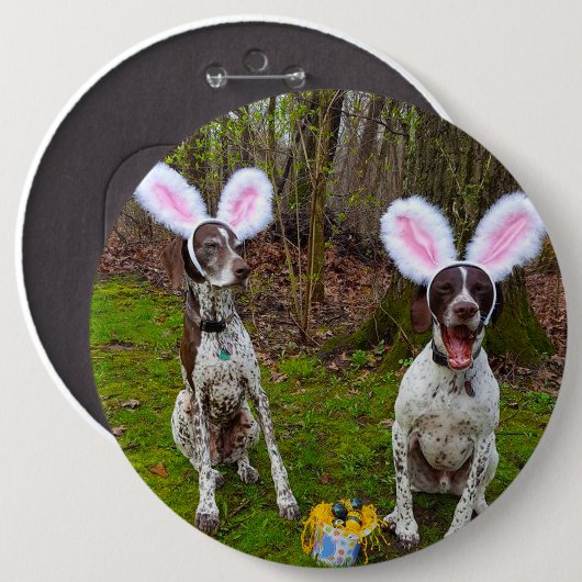 Ostereier Jagd und Party Hunde große runde Taste Button (Vorne & Hinten)