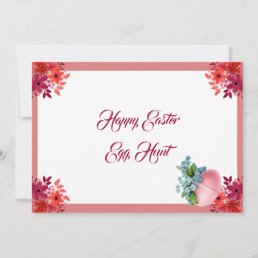 Ostereier Jagd Wasserfarbe Blumengeblümte Kind Ein Mitteilungskarte (Rückseite)