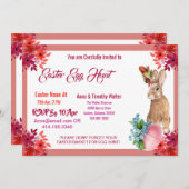 Ostereier Jagd Wasserfarbe Blumenstrauß Einladung (Vorne/Hinten)