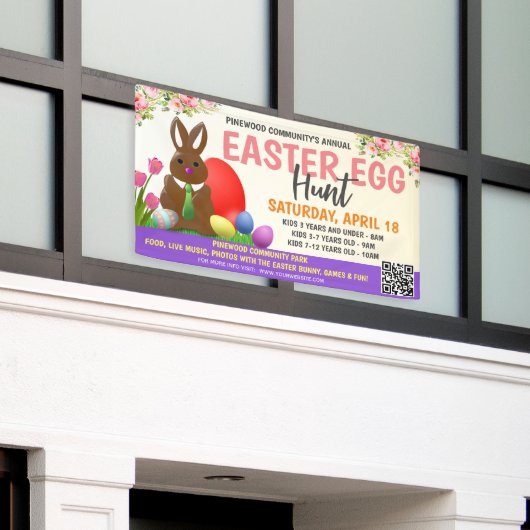 Ostereier-Jagdbanner mit qr-Code Banner (Äußeres Gebäude)