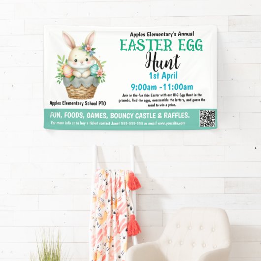 Ostereier-Jagdschule oder Kirchenfundraiser-Event Banner (Insitu)