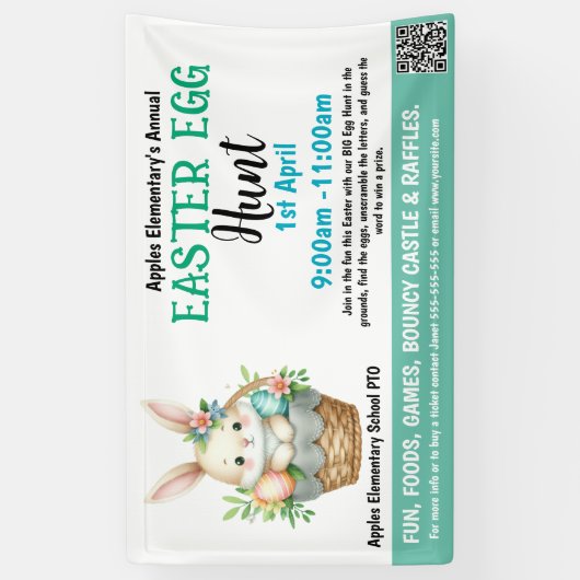 Ostereier-Jagdschule oder Kirchenfundraiser-Event Banner (Vertikal)
