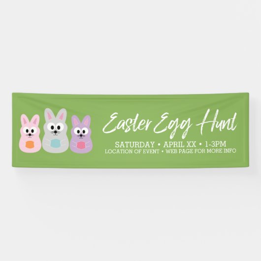 Ostereier-Jagdwerbung - Niedliche Kaninchen Banner (Horizontal)