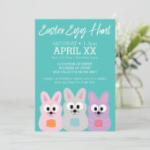 Ostereier-Jagdwerbung - Niedliche Kaninchen Einladung (Stehend Vorderseite)