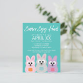 Ostereier-Jagdwerbung - Niedliche Kaninchen Postkarte (Stehend Vorderseite)