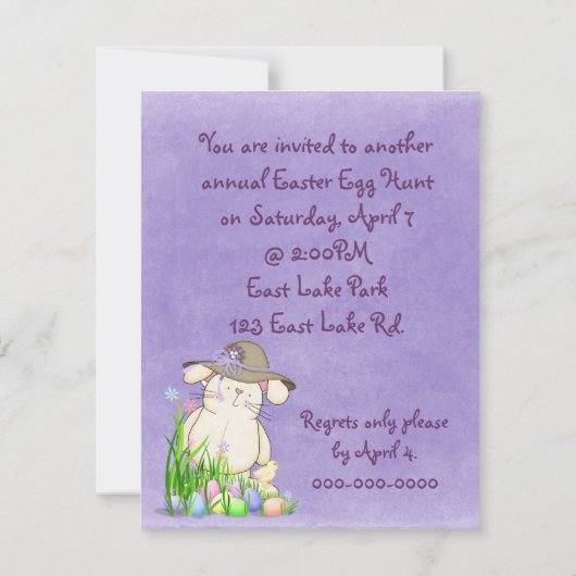 Ostereier jagen Einladung (Rückseite)