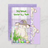 Ostereier jagen Einladung (Vorne/Hinten)