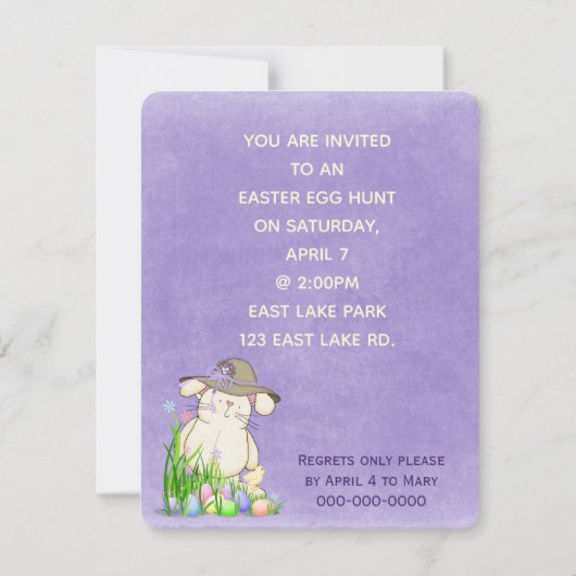 Ostereier jagen Einladung (Rückseite)