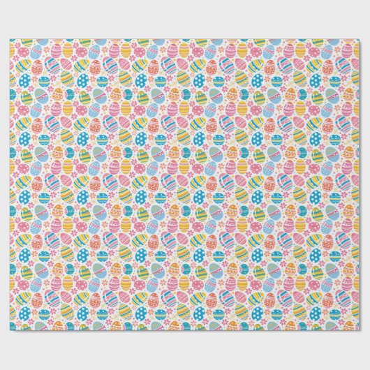 Ostereier jagen farbenfroh Retro-Stil Muster Geschenkpapier (Flach)