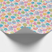Ostereier jagen farbenfroh Retro-Stil Muster Geschenkpapier (Ecke)