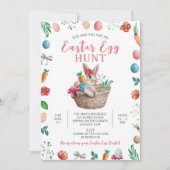 Ostereier Jagen Party, Frühjahrshasen-Kaninchen Einladung (Vorderseite)