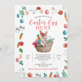 Ostereier Jagen Party, Frühjahrshasen-Kaninchen Einladung (Vorne/Hinten)