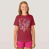 Ostereier jagen Word Cloud mit Kid Name Red T-Shirt (Vorne ganz)
