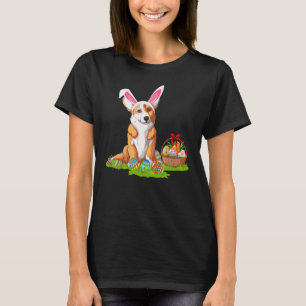 Ostereier jagender Hase Cardigan Welsh Corgi Hund T-Shirt