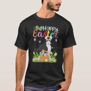 Ostereier jagender Hase Sibirischer Husky Hund Fro T-Shirt