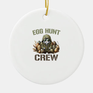 Ostereier-Jäger-Crew-Camo-Jagd-Ostertag-T-Shirt Keramik Ornament