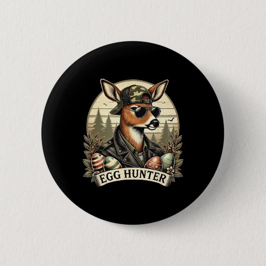 Ostereier-Jäger Hirsch Bock Rückwärts Mütze Hirsch Button (Vorderseite)