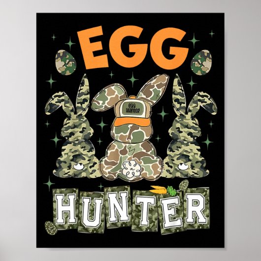 Ostereier-Jäger-Hirsch-Bock-Tarnkappe Hirschjagd O Poster (Vorne)