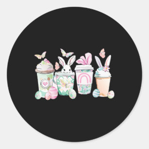 Ostereier Kaffee Bunny Cups Latte Iced Cream Wom Runder Aufkleber