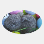 Ostereier, Kaninchengolfbälle Ovaler Aufkleber (Vorderseite)