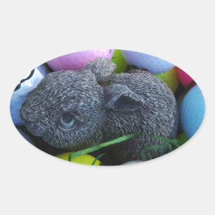 Ostereier, Kaninchengolfbälle Ovaler Aufkleber