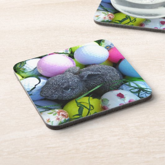 Ostereier, Kaninchengolfbälle Untersetzer (Linke Seite)