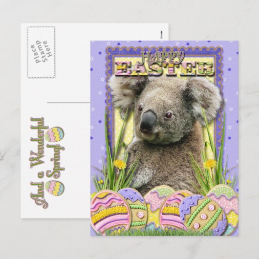 Ostereier - Koala Feiertagspostkarte (Vorne/Hinten)