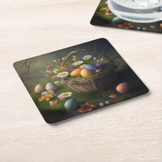 Ostereier Korbpapier Untersetzer (angewinkelt)