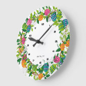 Ostereier-Kranz Große Wanduhr (Winkel)