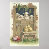 Ostereier Lamm-Stall gefärbt Poster (Vorne)