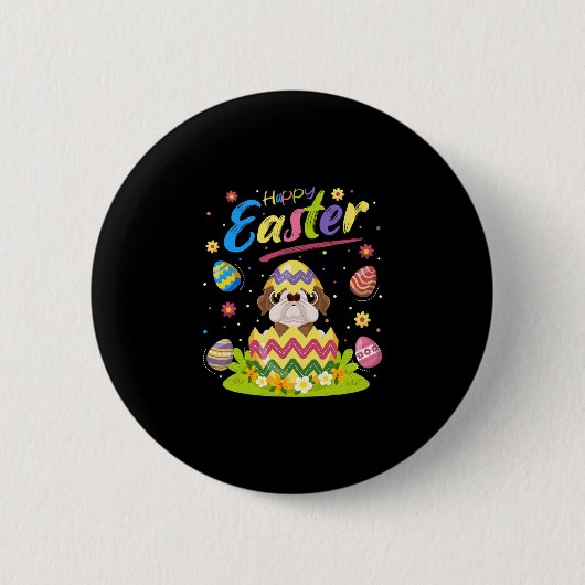 Ostereier Lover American Bulldog Happy Oaster Button (Vorderseite)
