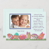 Ostereier März Foto Geburtstagsparty Einladung (Vorne/Hinten)