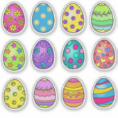 Ostereier, maßgeschneidert geschnitten Vinyl Stick Aufkleber (Vorderseite)