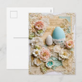 Ostereier mit Blume Feiertagspostkarte (Vorne/Hinten)