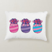 Ostereier mit Blume und Band Dekokissen (Rückseite)