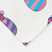 Ostereier mit Blume und Band Fleecedecke (Ecke)