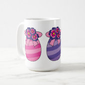 Ostereier mit Blume und Band Kaffeetasse (Vorderseite Links)