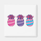 Ostereier mit Blume und Band Magnet (Vorne)