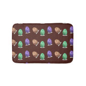 Ostereier mit Blumenmuster auf braun Badematte (Vorderseite)