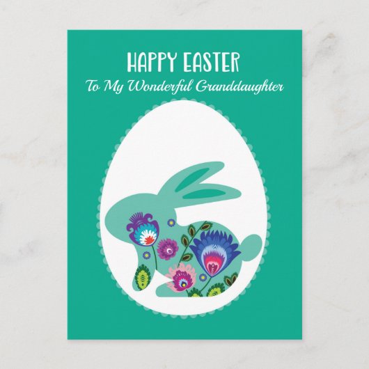 Ostereier mit Bunny Minty Green Custom Postkarte (Vorderseite)