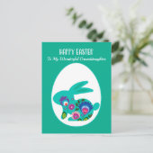 Ostereier mit Bunny Minty Green Custom Postkarte (Stehend Vorderseite)