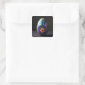 Ostereier mit doppeltem Pfau Quadratischer Aufkleber (Tasche)