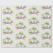 Ostereier mit rosa Schleife Geschenkpapier (Flach)